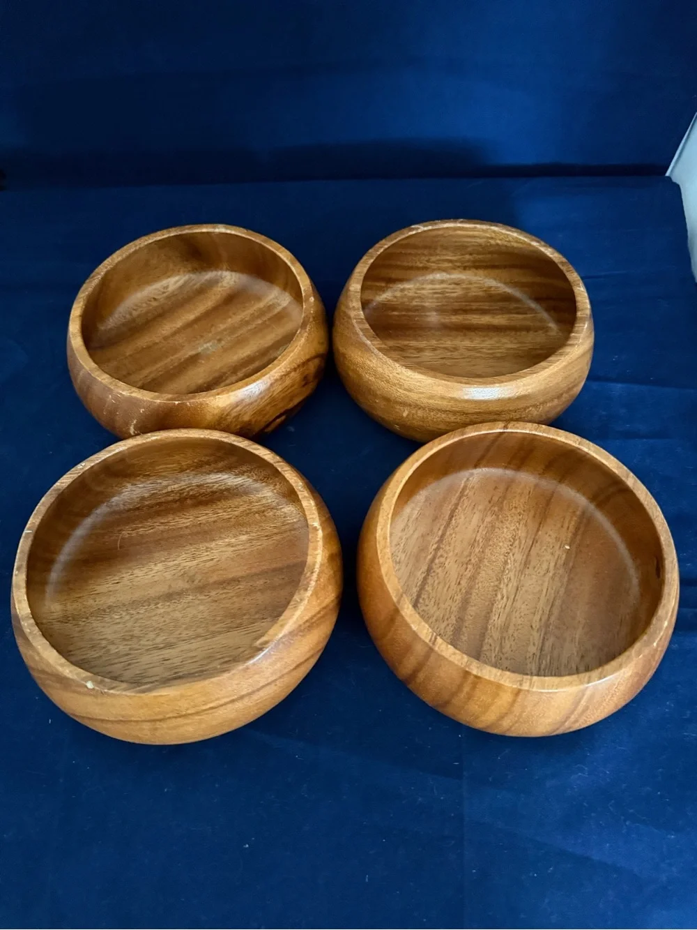 Handcrafted Brown Wood Stacking Bowls